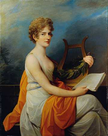 宫廷歌剧演唱家特雷西亚·萨尔伊娃在约瑟夫·海顿s创作`The court opera singer Theresia Saal as ;Eva in Joseph Haydns ;Creation (1802) by Heinrich Friedrich Füger