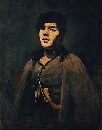 小牧羊人`Junger Hirte (1880) by Théodule Ribot
