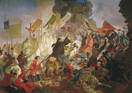 波兰国王斯特凡·巴托里围攻普斯科夫`Siege Of Pskov By Polish King Stefan Batory (1843) by Karl Bryullov