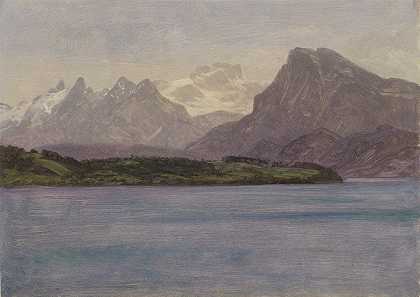 阿拉斯加海岸山脉`Alaskan Coast Range (ca. 1889) by Albert Bierstadt