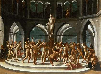 围绕维纳斯雕像跳舞`Dance around the Statue of Venus (1570 – 1580) by Hans Bock the Elder