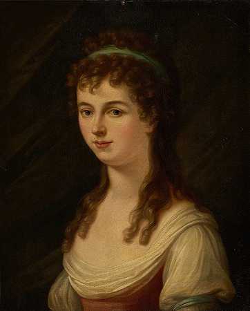 一位年轻女士的肖像`Portrait of a Young Lady by George Henry Harlow