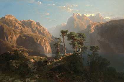 卢塞恩湖`Vierwaldstätter See (1852) by Alexandre Calame