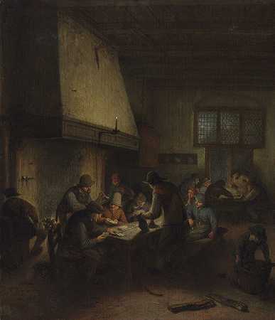 酒馆场景`Tavern Scene (early 1660s) by Adriaen van Ostade