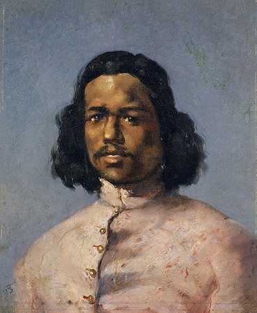 黑白混血儿的画像`Portrait of a Mulatto (1866–1871) by Frank Buchser