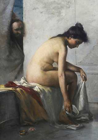 苏珊娜·伊姆巴德`Susanna Im Bade (1890) by Lovis Corinth