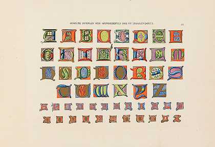 字母表和字体模式`Alphabete und Schriftmuster (1858) by Johann Georg Brandt