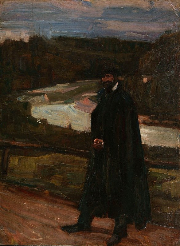 伊萨尔山谷中的人`Mann im Isartal (1905) by Albert Weisgerber