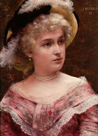 洛可可夫人`Rococo Lady (1881) by Aleksander Gierymski