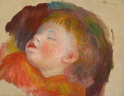 睡着的孩子`Enfant Endormi (circa 1895) by Pierre-Auguste Renoir