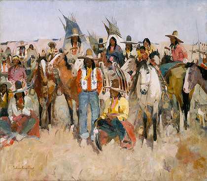 阿帕奇派对`Jicarilla Apache Fiesta (1934) by LaVerne Nelson Black