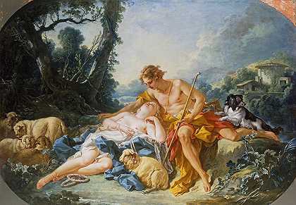 水蚤和克洛伊`Daphnis and Chloe (1743) by François Boucher