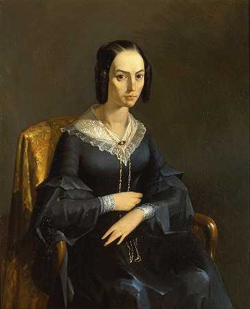 瓦尔蒙特夫人`Madame Valmont (c.1841) by Jean-François Millet