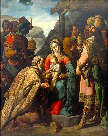 国王的崇拜`The Adoration Of The Kings (1655) by José Juárez