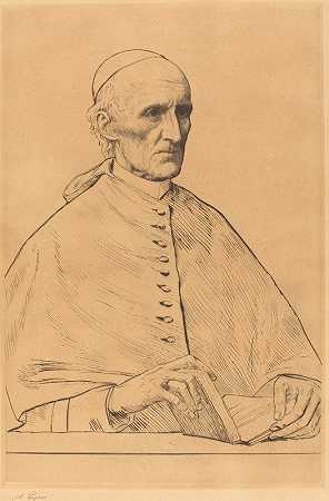 曼宁枢机主教阁下，第一盘`His Eminence Cardinal Manning, 1st plate by Alphonse Legros