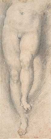 一名小男孩躯干和腿部下部的研究`Study for Lower Part of Torso and Legs of a Young Boy (1568–1640) by Cristoforo Roncalli