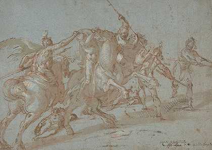 经典战场`Classical Battle Scene (ca. 1590) by Bartholomaeus Spranger