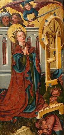 圣凯瑟琳殉道`Martyrium der heiligen Katharina (around 1450) by Meister des Friedrichsaltars