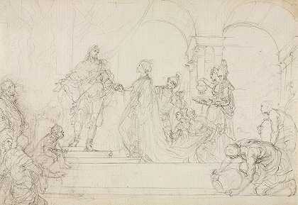 所罗门和示巴女王的会晤`Meeting of Solomon and Queen of Sheba by Francesco Solimena