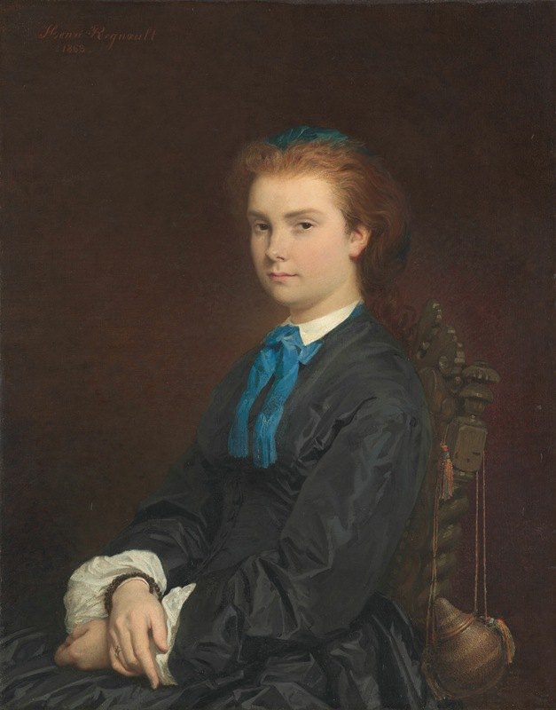 一位年轻女子的肖像`Portrait of a Young Woman (1863) by Henri Regnault
