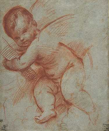 举着十字架底部的有翅膀的推杆`Winged Putto Holding the Base of a Cross (1477–1510) by Circle of Titian