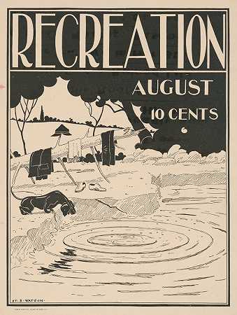 八月份的娱乐活动`Recreation for August (1896) by Henry Summer Watson