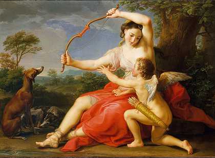 戴安娜和丘比特`Diana and Cupid (1761) by Pompeo Batoni
