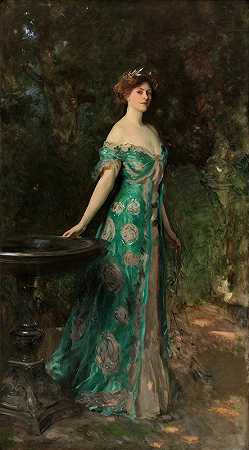 萨瑟兰公爵夫人米莉森特·莱维森·高尔的肖像（1867-1955）`Portrait Of Millicent Leveson~Gower, Duchess Of Sutherland (1867~1955) (1904) by John Singer Sargent