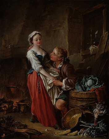 漂亮的炉子`La Belle Cuisinière (1735) by François Boucher