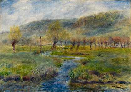 大草原`La prairie (circa 1880) by Henri Le Sidaner