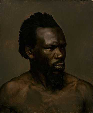 黑人半身像`Bust Portrait Of A Black Man (1835 ~ 1853) by Nils Jakob Olsson Blommér