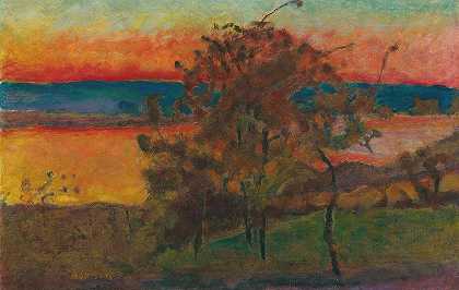 夕阳`Soleil Couchant (1920) by Pierre Bonnard