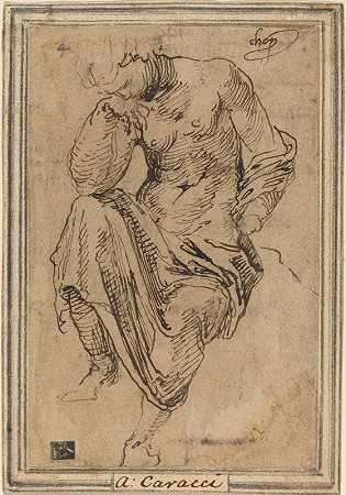 古董后的女性坐像`Seated Female Figure after the Antique (c. 1533) by Baldassare Peruzzi