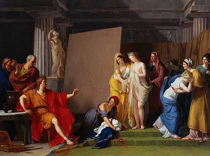 Zeuxis从Croton的女孩中挑选海伦的模特`Zeuxis Choosing His Models For The Image Of Helen From Among The Girls Of Croton (C.1790) by François-André Vincent