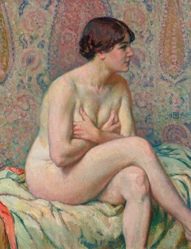 没有阿西斯（莫德）`Nu Assis (Maude) (1916) by Theo van Rysselberghe