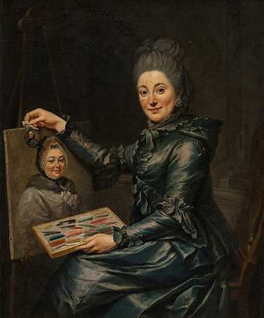 艺术家肖像她的女儿伊丽莎白嫁给了兰佩`Portrait of the Artists Daughter Elisabeth, Married Lampe (1730 ~ 1776) by Johann Georg Ziesenis