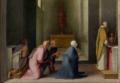 锡耶纳圣凯瑟琳奇迹般的圣餐`The Miraculous Communion of Saint Catherine of Siena (1513–1515) by Domenico Beccafumi