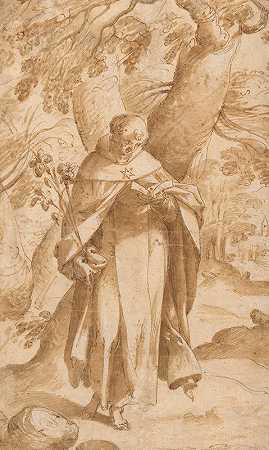圣多米尼克·雷丁`Saint Dominic Reading (c. 1573) by Bartholomaeus Spranger