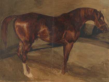 乳头马（工作未完成）`Koń maści gniadej (praca nieskończona) (1832 ~ 1835) by Piotr Michałowski