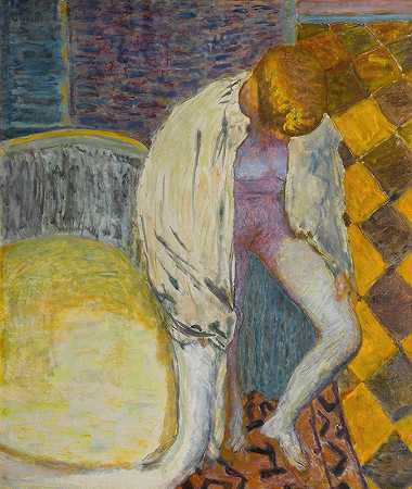洗澡的女人`Femme Sortant Du Bain (circa 1925) by Pierre Bonnard