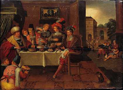 富人和拉撒路`The Rich Man and Lazarus by School of Frans Francken I