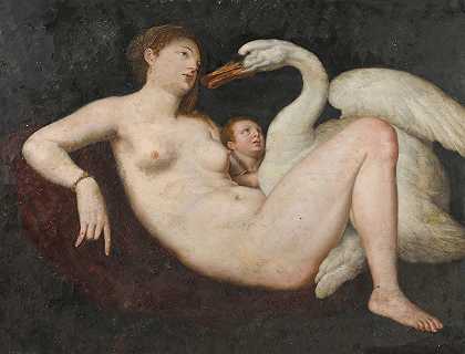 莱达和天鹅`Leda and the swan by Gillis Coignet