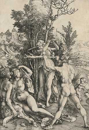 十字路口的大力士`Hercules at the Crossroads (circa 1498) by Albrecht Dürer