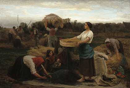 菜色（收获油菜籽）`The Colza (Harvesting Rapeseed) (1860) by Jules Breton