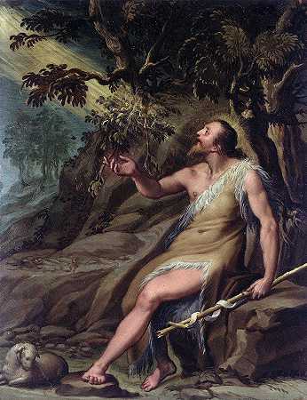 在荒野的聖施洗約翰`Saint John the Baptist in the Wilderness (1600) by Denys Calvaert