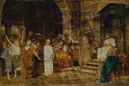 彼拉多面前的基督`Christus vor Pilatus (1881) by Mihály Munkácsy
