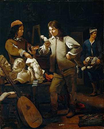 在演播室里`In The Studio (1652) by Michael Sweerts