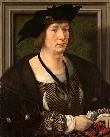 纳索·布雷达伯爵亨德里克三世画像`Portrait Of Hendrik III, Count Of Nassau~Breda (circa 1516) by Jan Gossaert