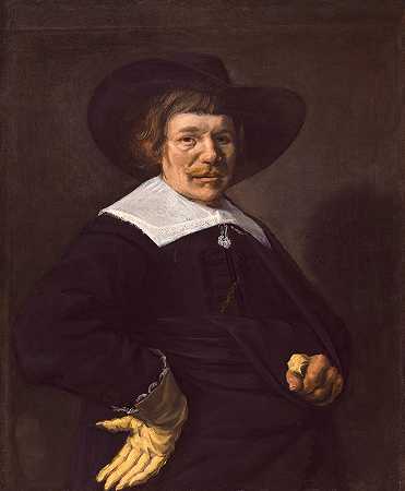 男人肖像`Portrait of a Man (1644) by Jan Hals