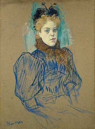 五月弥尔顿`May Milton (1895) by Henri de Toulouse-Lautrec